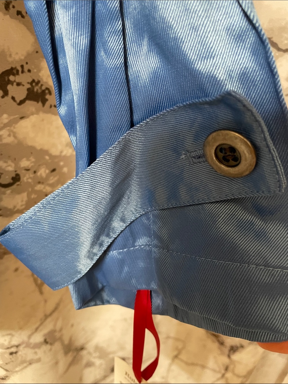 Ruby Rd. Shiny Light Blue Cropped Utility Jacket - Picture 2 of 12